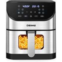 Air Fryer 7L Oilless AirFryer 1500W Electric Healthy Oven Cooker with Visible Cooking Window, 10 Presets in One Touch, Digital Control, Customerizable Cooking, Non-Stick Basket