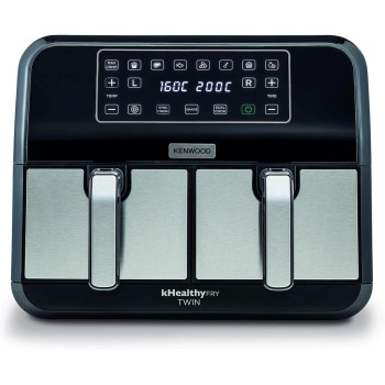 KENWOOD Digital Twin Air Fryer 1.7KG+1.7KG 4L+4L XXXL Capacity with Dual Frying Baskets for Frying - HFM75.000MB