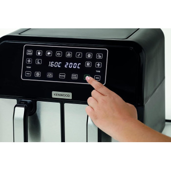 KENWOOD Digital Twin Air Fryer 1.7KG+1.7KG 4L+4L XXXL Capacity with Dual Frying Baskets for Frying - HFM75.000MB