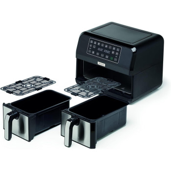 KENWOOD Digital Twin Air Fryer 1.7KG+1.7KG 4L+4L XXXL Capacity with Dual Frying Baskets for Frying - HFM75.000MB