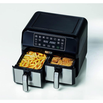 KENWOOD Digital Twin Air Fryer 1.7KG+1.7KG 4L+4L XXXL Capacity with Dual Frying Baskets for Frying - HFM75.000MB