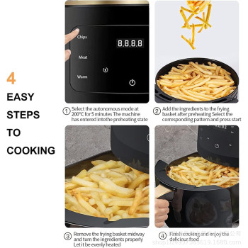 TDOO 4.5L Electric Hot Air Fryers, 1400W Oilless Cooker with 10 Presets, Digital LCD Touch Screen, Nonstick Basket, Min 1 Year Manufacturer Warranty 