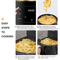 TDOO 4.5L Electric Hot Air Fryers, 1400W Oilless Cooker with 10 Presets, Digital LCD Touch Screen, Nonstick Basket, Min 1 Year Manufacturer Warranty 