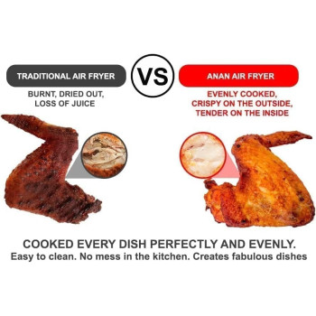 TDOO 4.5L Electric Hot Air Fryers, 1400W Oilless Cooker with 10 Presets, Digital LCD Touch Screen, Nonstick Basket, Min 1 Year Manufacturer Warranty 