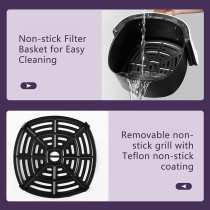 TDOO Air Fryer 8L, Safe Air Fryer With Digital Control Panel, Rapid Hot Air Circulation Technology for Frying, Grilling, Broiling, Roasting - Royal Blue