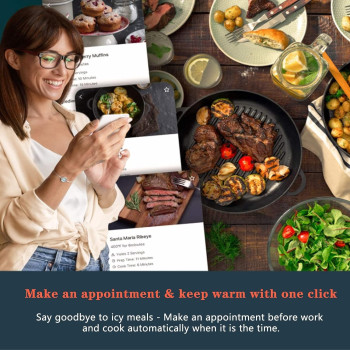 TDOO Air Fryer 8L, Safe Air Fryer With Digital Control Panel, Rapid Hot Air Circulation Technology for Frying, Grilling, Broiling, Roasting - Royal Blue