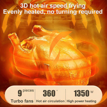 BIXBITE Multifunctional Air Fryer 8 Liter Large Capacity Digital Touch Control Panel 8 Different Menu with Temperature Adjustable Instant Pot QF605B