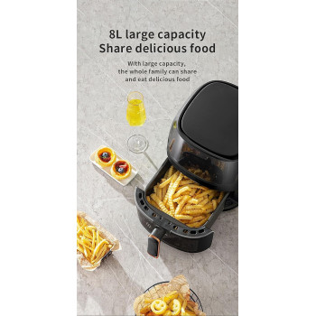 BIXBITE Multifunctional Air Fryer 8 Liter Large Capacity Digital Touch Control Panel 8 Different Menu with Temperature Adjustable Instant Pot QF605B