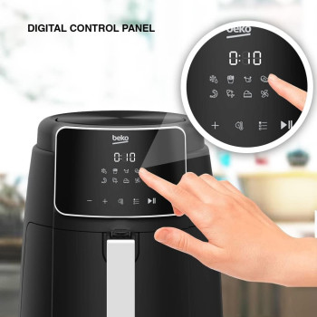 Beko Air Fryer 3.9L, 1500W, Digital Control Panel, Present Defrost, French Fries, Chicken Wings, Steak, Shrimp, Fish, Cake, Air Drying Functions - FRL 2244B