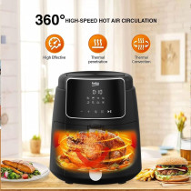 Beko Air Fryer 3.9L, 1500W, Digital Control Panel, Present Defrost, French Fries, Chicken Wings, Steak, Shrimp, Fish, Cake, Air Drying Functions - FRL 2244B