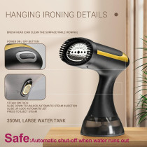 NIBEMINENT Clothes Steamer, 15S Fast-Heat 1500W Garment Steamer, Handheld Steamer 2 Steam Settings, Portable Steamer With 350ML Detachable Water Tank & 2M Line & Steamer Special Gloves