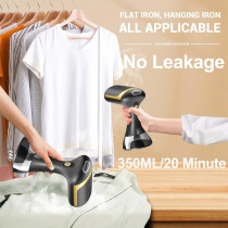 NIBEMINENT Clothes Steamer, 15S Fast-Heat 1500W Garment Steamer, Handheld Steamer 2 Steam Settings, Portable Steamer With 350ML Detachable Water Tank & 2M Line & Steamer Special Gloves
