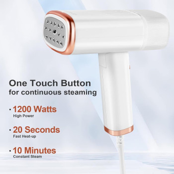 XVersion Handheld Steamer for Clothes, Foldable Handheld Clothing Wrinkles Remover for Garments, 1 Year Manufacturer Warranty - White