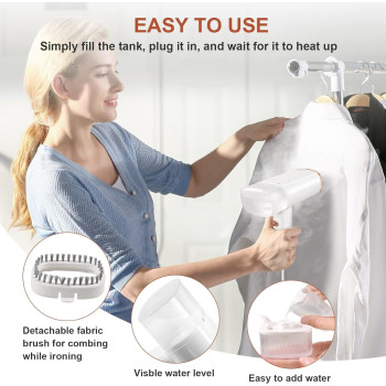 XVersion Handheld Steamer for Clothes, Foldable Handheld Clothing Wrinkles Remover for Garments, 1 Year Manufacturer Warranty - White