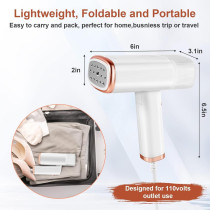 XVersion Handheld Steamer for Clothes, Foldable Handheld Clothing Wrinkles Remover for Garments, 1 Year Manufacturer Warranty - White