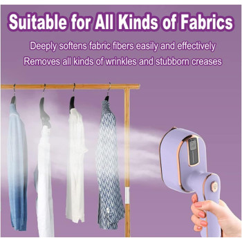 Mini Steam Iron for Clothes, 180 Rotating Handheld Steam Iron, Portable Steamer Travel Iron, Micro Steam Iron Mini Handheld Garment Steamer Support Dry (Purple)