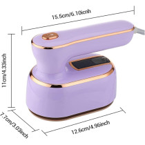Mini Steam Iron for Clothes, 180 Rotating Handheld Steam Iron, Portable Steamer Travel Iron, Micro Steam Iron Mini Handheld Garment Steamer Support Dry (Purple)