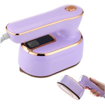 Mini Steam Iron for Clothes, 180 Rotating Handheld Steam Iron, Portable Steamer Travel Iron, Micro Steam Iron Mini Handheld Garment Steamer Support Dry (Purple)