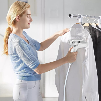 Portable Handheld Garment Steamer, Yakiter 1000W Fast-Heat in 10 Second Steamer Steam Irons, Foldable Mini Ironing Machine for Different Types of Fabrics, Best for Travel and Home, White