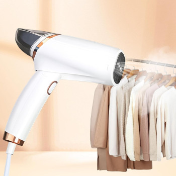 Portable Handheld Garment Steamer, Yakiter 1000W Fast-Heat in 10 Second Steamer Steam Irons, Foldable Mini Ironing Machine for Different Types of Fabrics, Best for Travel and Home, White