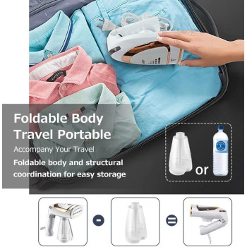 Portable Handheld Garment and Fabric Steamer 1600 Watts,40-Second Fast Heat-up, Auto-Off, Large Detachable Water Tank, with Lint Brush, and Steam Nozzle