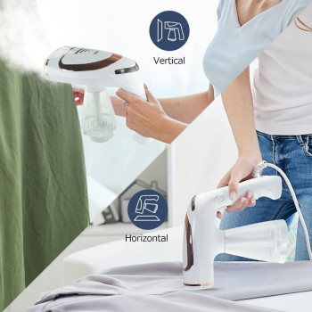 Portable Handheld Garment and Fabric Steamer 1600 Watts,40-Second Fast Heat-up, Auto-Off, Large Detachable Water Tank, with Lint Brush, and Steam Nozzle