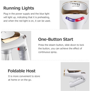 Portable Handheld Garment and Fabric Steamer 1600 Watts,40-Second Fast Heat-up, Auto-Off, Large Detachable Water Tank, with Lint Brush, and Steam Nozzle