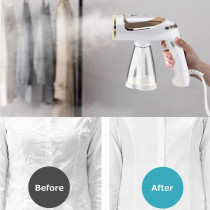 Portable Handheld Garment and Fabric Steamer 1600 Watts,40-Second Fast Heat-up, Auto-Off, Large Detachable Water Tank, with Lint Brush, and Steam Nozzle
