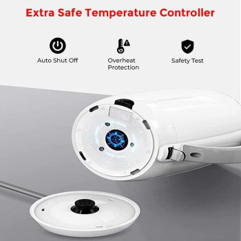 Electric Kettle, Stainless Steel, Cordless Kettle, 1800W Power, 1.8L, Safety Empty Shut off Electric Kettle, White Color Kettle - EK0001