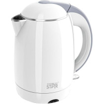 Electric Kettle, Stainless Steel, Cordless Kettle, 1800W Power, 1.8L, Safety Empty Shut off Electric Kettle, White Color Kettle - EK0001