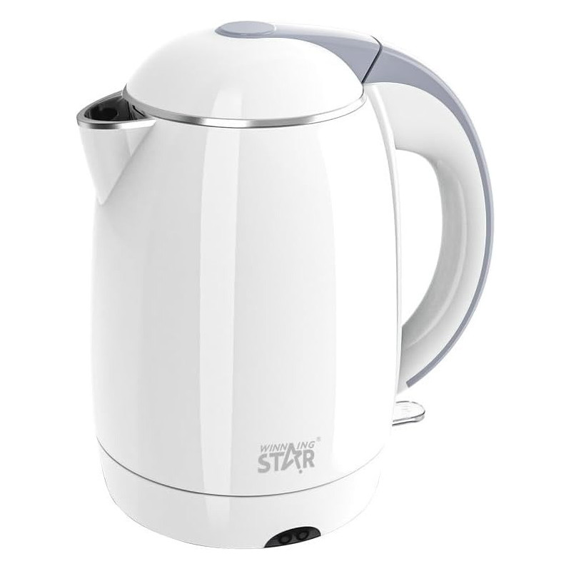 Electric Kettle, Stainless Steel, Cordless Kettle, 1800W Power, 1.8L, Safety Empty Shut off Electric Kettle, White Color Kettle - EK0001