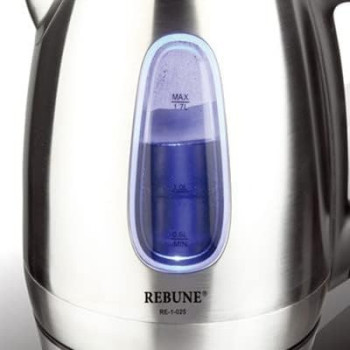 REBUNE Electric Kettle Stainless Steel Fast for Tea and Coffee, 1.7L, 2200W, Silver, RE-1-025