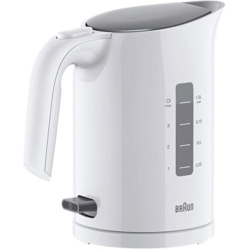 Braun PurEase Kettle, 1L, 2200W, 3-Way protection, Rapid boil system 45sec  Electric Kettle, White - WK3000WH