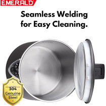 Emerald Cordless Electric Kettle, 2200W Power, 1.7L, with Auto Shut, 360-Degree Cord Design, Perfect for Warm Beverages - EK781KG