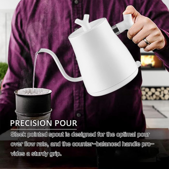 Tepengdie Electric Kettle for Boiling Water, Stainless Steel Filter & Lid, 1L 1000W Electric Tea Kettle & Electric Water Boiler, Auto Shut-Off & Boil-Dry Protection, BPA Free, Matte White