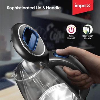 Impex STEAMER 1802 1500W 1.8 Litres Stainless Steel Electric Kettle with 360 Degree rotating base stainless steel Concealed Heating Element, 2 Years Warranty