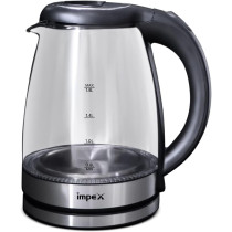 Impex STEAMER 1802 1500W 1.8 Litres Stainless Steel Electric Kettle with 360 Degree rotating base stainless steel Concealed Heating Element, 2 Years Warranty