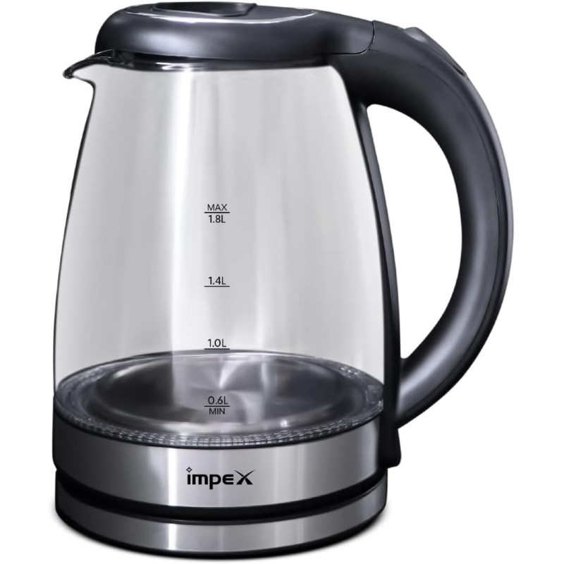 Impex STEAMER 1802 1500W 1.8 Litres Stainless Steel Electric Kettle with 360 Degree rotating base stainless steel Concealed Heating Element, 2 Years Warranty