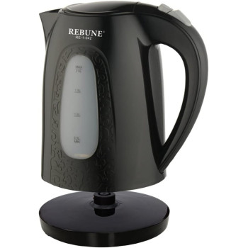 Rebune Electric Kettle 2L, 2200W, Automatic Safety Shut-Off Blue LED Indicator For Tea Coffee Hot Chocolate Soup Hot Water Black, RE-1-042