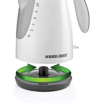 Black & Decker Cordless Stainless Steel Electric Kettle, 1.7L, White,  JC72-B5