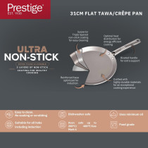 Prestige Ultra 31 Cm Flat Tawa With Pan Holder PR22611
