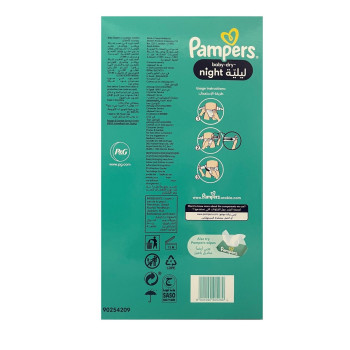 Pampers Baby-Dry Night Diapers For Extra Sleep Protection, Size 3, 7-11 Kg, 12 Count