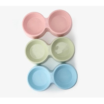 Pets Club Plastic Double Bowl - 88 Ml - 28*14.5*5.5 Cm - Green - Petsclub