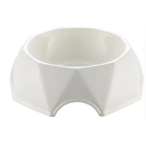 Pets Club Diamond Shape Pet Bowl-White- Size(Cm):23.5*23.5*7.2Cm - Petsclub
