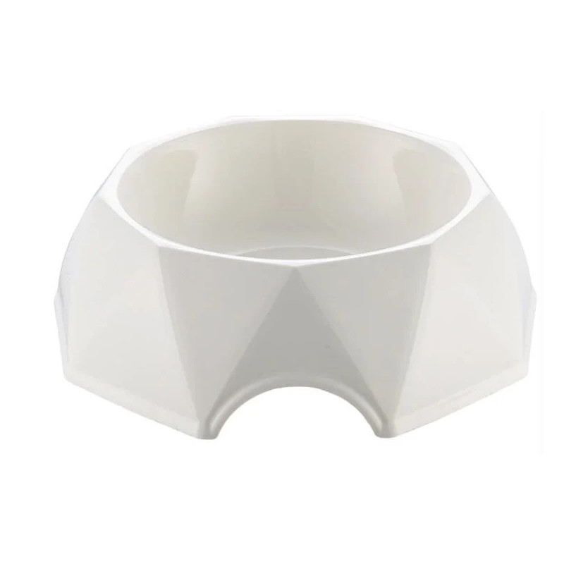 Pets Club Diamond Shape Pet Bowl-White- Size(Cm):23.5*23.5*7.2Cm - Petsclub