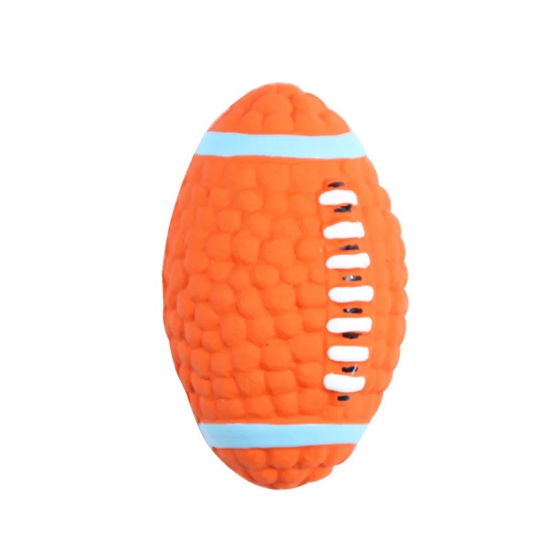 For Pet Latex Rugby Ball Squeaker Dog Toy - 5.5*9Cm