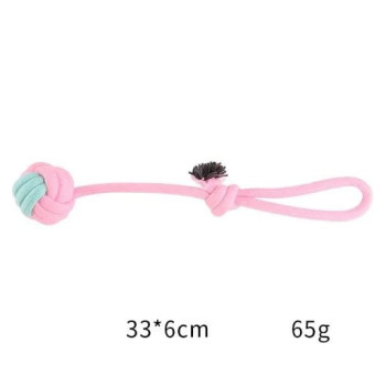 Pets Club Knot Rope Ball Dog Toy Pink