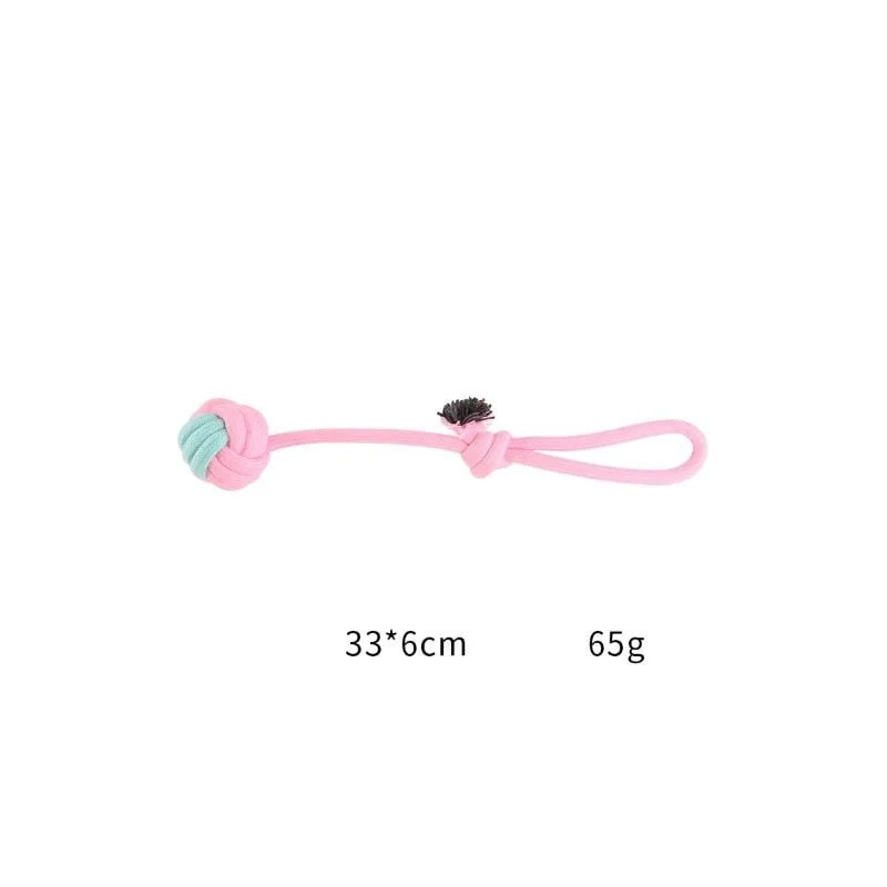 Pets Club Knot Rope Ball Dog Toy Pink