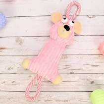For Pet Dog Chew Squeak Toys Fleece With Cotton Handle Rope