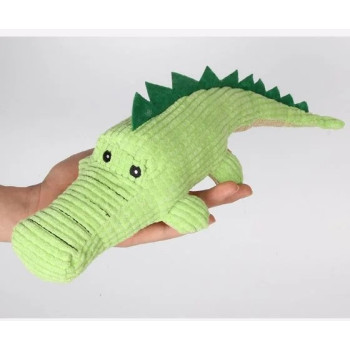 For Pet Green Plush Soft Crocodile Toy For Dogs, Size: 36Cm
